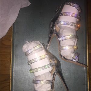 Strappy Diamante High Heels